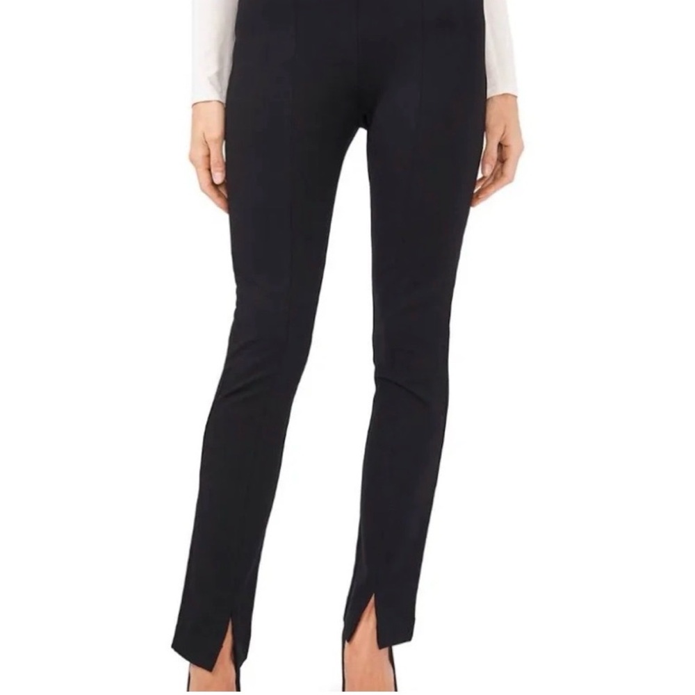 CeCe Black Split-Hem Skinny Dress Pants
